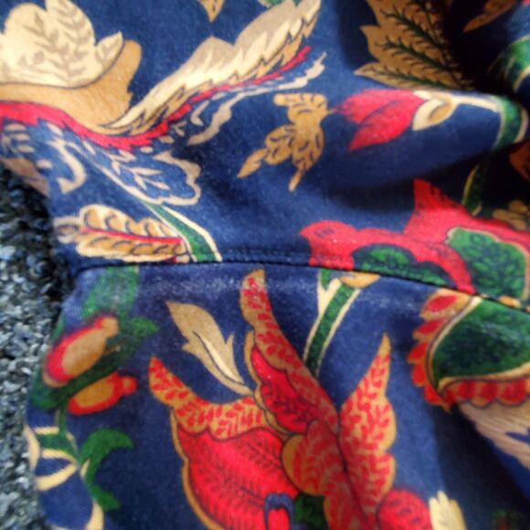 Vtg Alfred Dunner Blouse Women L Red Floral Paisley Sheer Elastic Waist Colorful - Picture 9 of 10